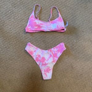 Shein pink and white brand new Cheeky bikini